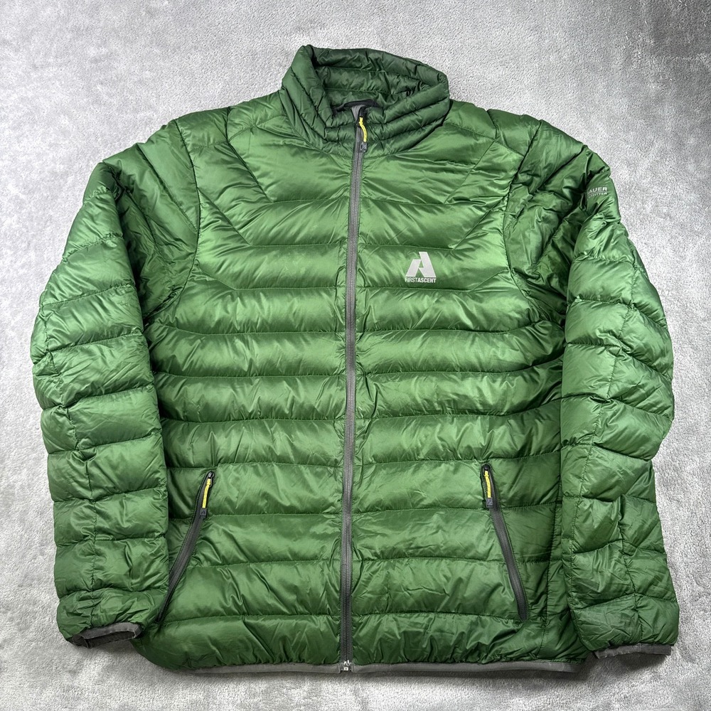Eddie Bauer Jacket Men L Green First Ascent EB800 Down Puffer 0236